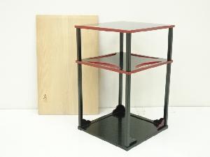 鈴木光入造　一閑塗糸巻棚（共箱）